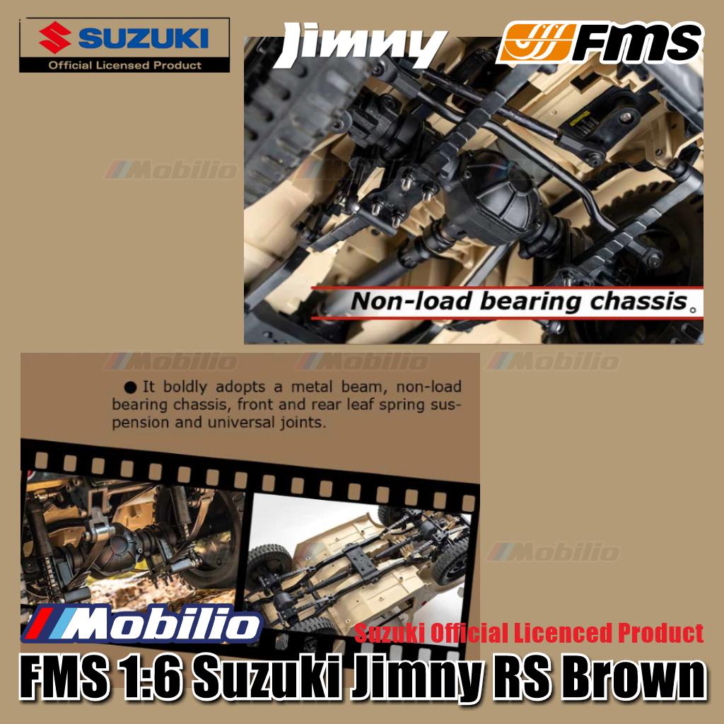 FMS 1/6 JIMNY RS Model Coklat 2.4G Bodi Keras Mobil RC Presisi 4wd Crawler Adventure RTR