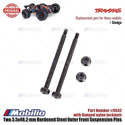 Traxxas Part #9542 Hardened Steel Outer Front Suspension Pins with Flanged Nylon Locknuts RC Sledge 1/8 Scale Off-Road