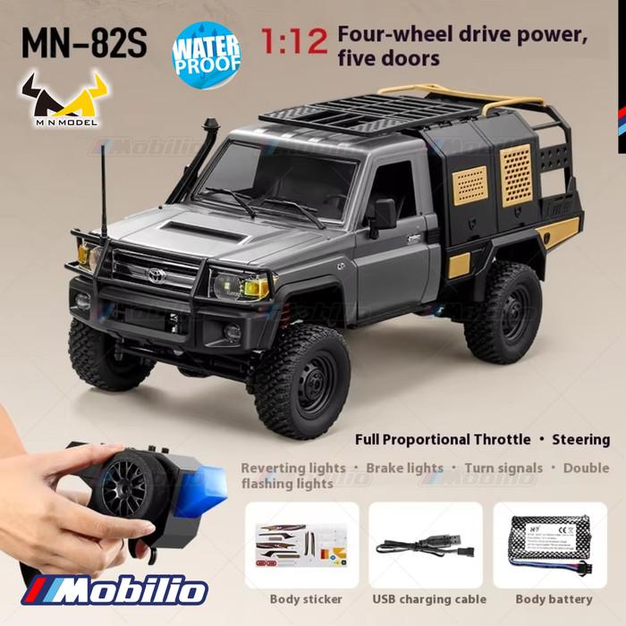 MN82S 1/12 Scale Electric 4WD Off-Road Crawler Toyota Land Cruiser LC79 Car Adventure  Remote Control