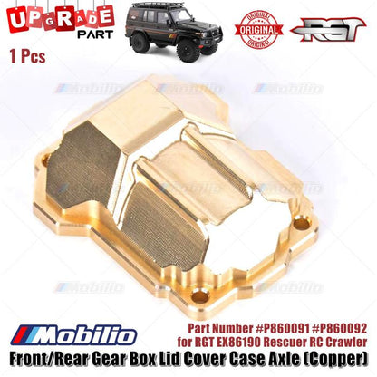 RGT Upgrade Part #P860091 #P860092 Front Rear Gear Box Lid Cover Case Axle Copper for EX86190 Rescuer RC Crawler