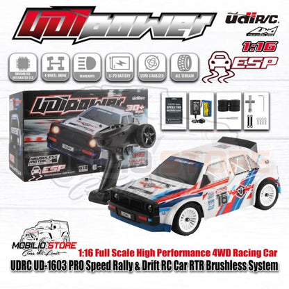 UDIR/C UD-1603 PRO Lancia Speed Rally & Drift RC RTR Brushless System