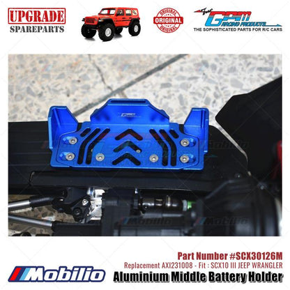 GPM Part #SCX30126M Aluminium Middle Battery Holder Upgrade Axial SCX10 III Jeep Wrangler AXI231008 Replacement