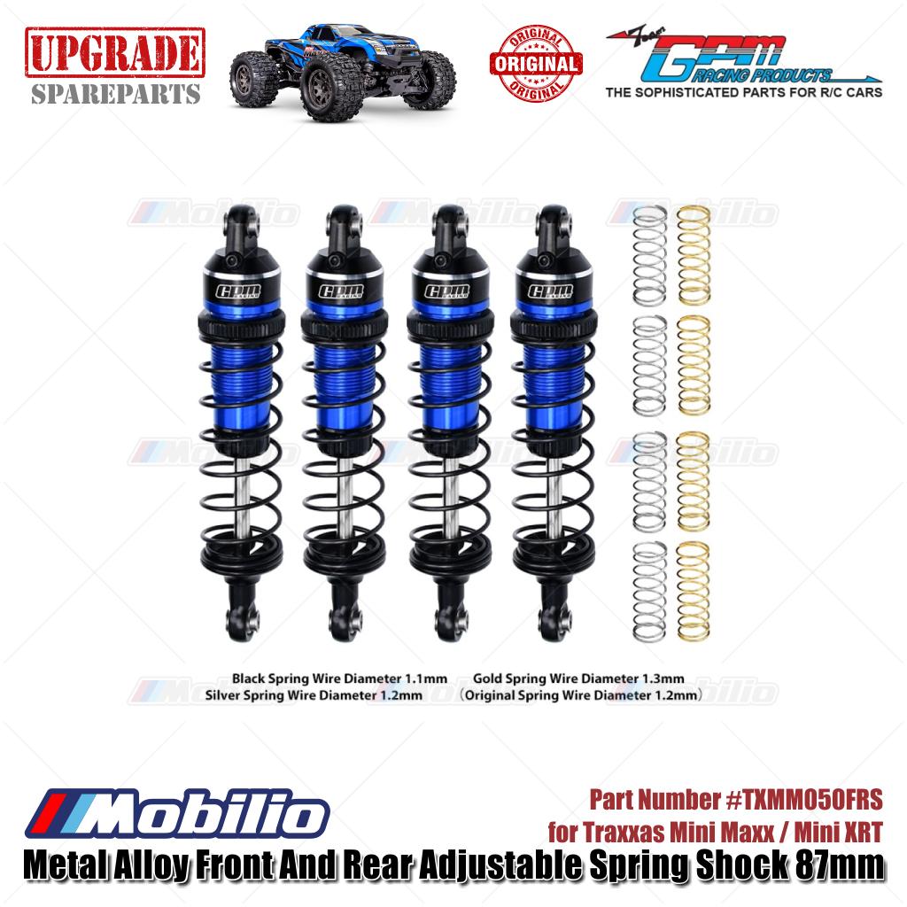 GPM Part #TXMM087FR Alloy Front and Rear Adjustable Spring Shock 87mm for RC Traxxas Mini Maxx / Mini XRT