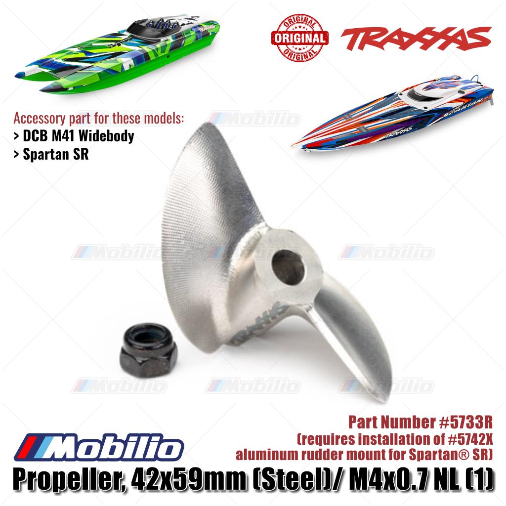 Traxxas Part #5733R Steel Propeller 42x59mm Upgrade RC Boot Spartan SR DCB M41 Widebody