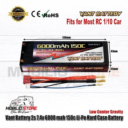 Baterai Hard Case Li-Po LCG Graphene Vant 2S 7.4V 6000 mAh 150C