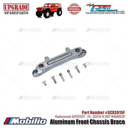 GPM Part #SCX3015F Aluminum Front Chassis Brace Upgrade Axial SCX10 III Jeep Wrangler AXI231021 Replacement