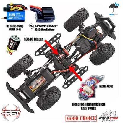 RGT EX 86100 V2 1:10 Skala Rock Crawler Cruiser 4WD Offroad RTR RC Mobil