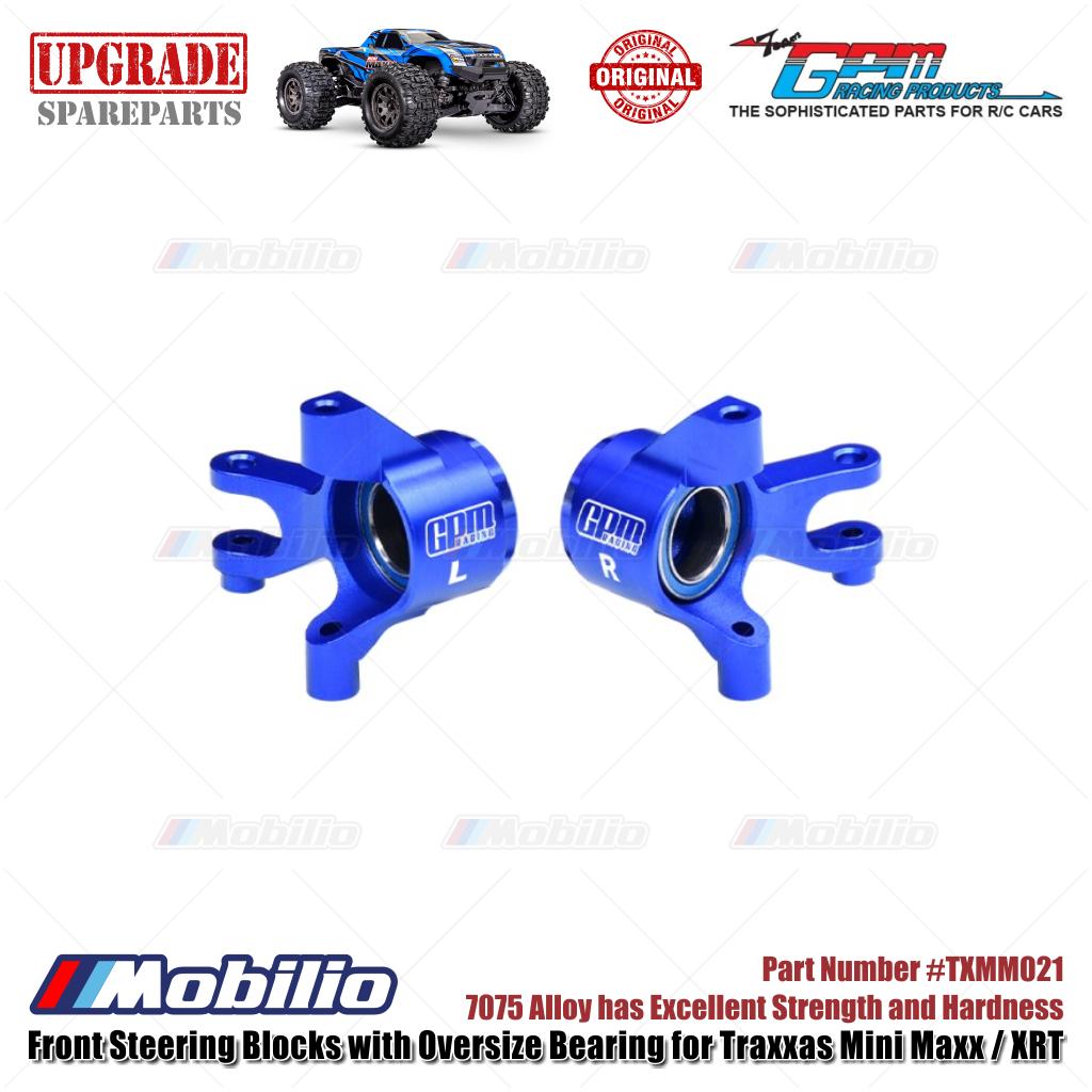 GPM Part #TXMM021 7075 Alloy Front Steering Blocks with Oversize Bearing for RC Traxxas Mini Maxx / Mini XRT