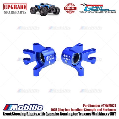 GPM Part #TXMM021 7075 Alloy Front Steering Blocks with Oversize Bearing for RC Traxxas Mini Maxx / Mini XRT