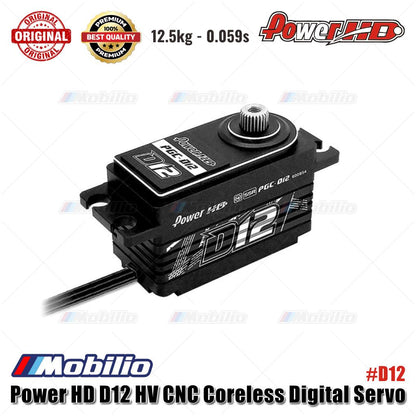 Power HD D12 Low Profile Alloy Case Servo - 12.5kg - 0.059s