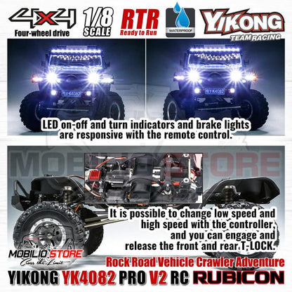 Yikong YK4082 Pro V2 1/8 RC Rock Road Vehicle Crawler Adventure RTR