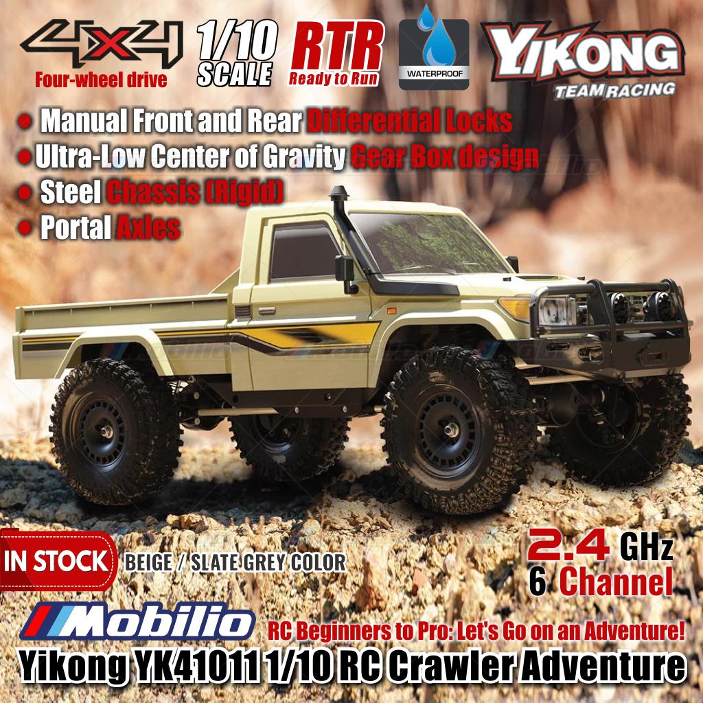 Yikong YK41011 1/10 RC Crawler Adventure 2.4GHz RTR Manual Differential Locks & Steel Chassis Ready to Run