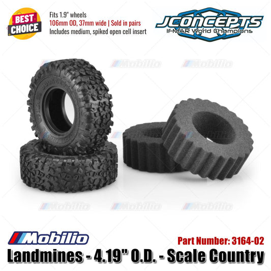 JConcepts #3164-02 Landmines - 4.19" O.D. - Scale Country OD 106mm OD Wide 37mm Fits - 1.9" Wheel