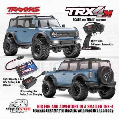 Traxxas 97074-1 TRX-4M 1/18 Electric Mini Crawler dengan Bodi Ford Bronco Tanpa Klip