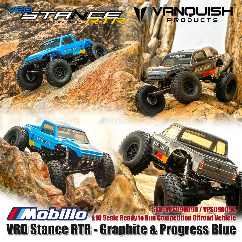 Vanquish Products VRD Stance RTR - Graphite VPS09009D & Progress Blue VPS09009C Kendaraan Offroad Kompetisi Siap Jalan Skala 1:10