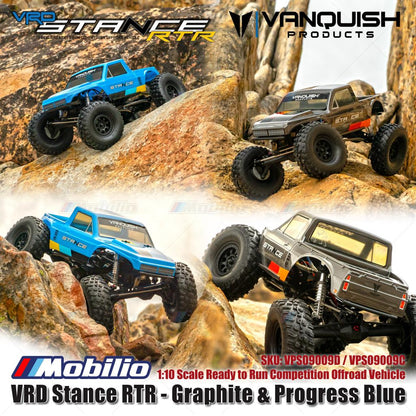 Vanquish Products VRD Stance RTR - Graphite VPS09009D & Progress Blue VPS09009C Kendaraan Offroad Kompetisi Siap Jalan Skala 1:10