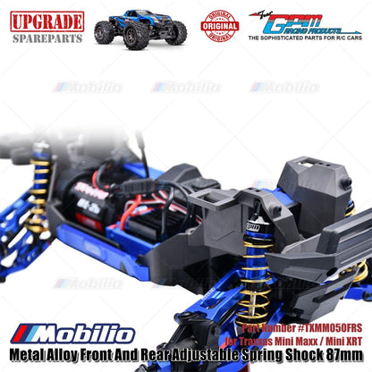 GPM Part #TXMM087FR Alloy Front and Rear Adjustable Spring Shock 87mm for RC Traxxas Mini Maxx / Mini XRT