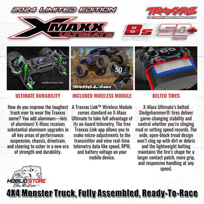 Traxxas 77097-4 X-Maxx XMaxx Ultimate 1/6 Monster Truck 8s Brushless TQI RTR 4WD TQI TSM RTR Clipless