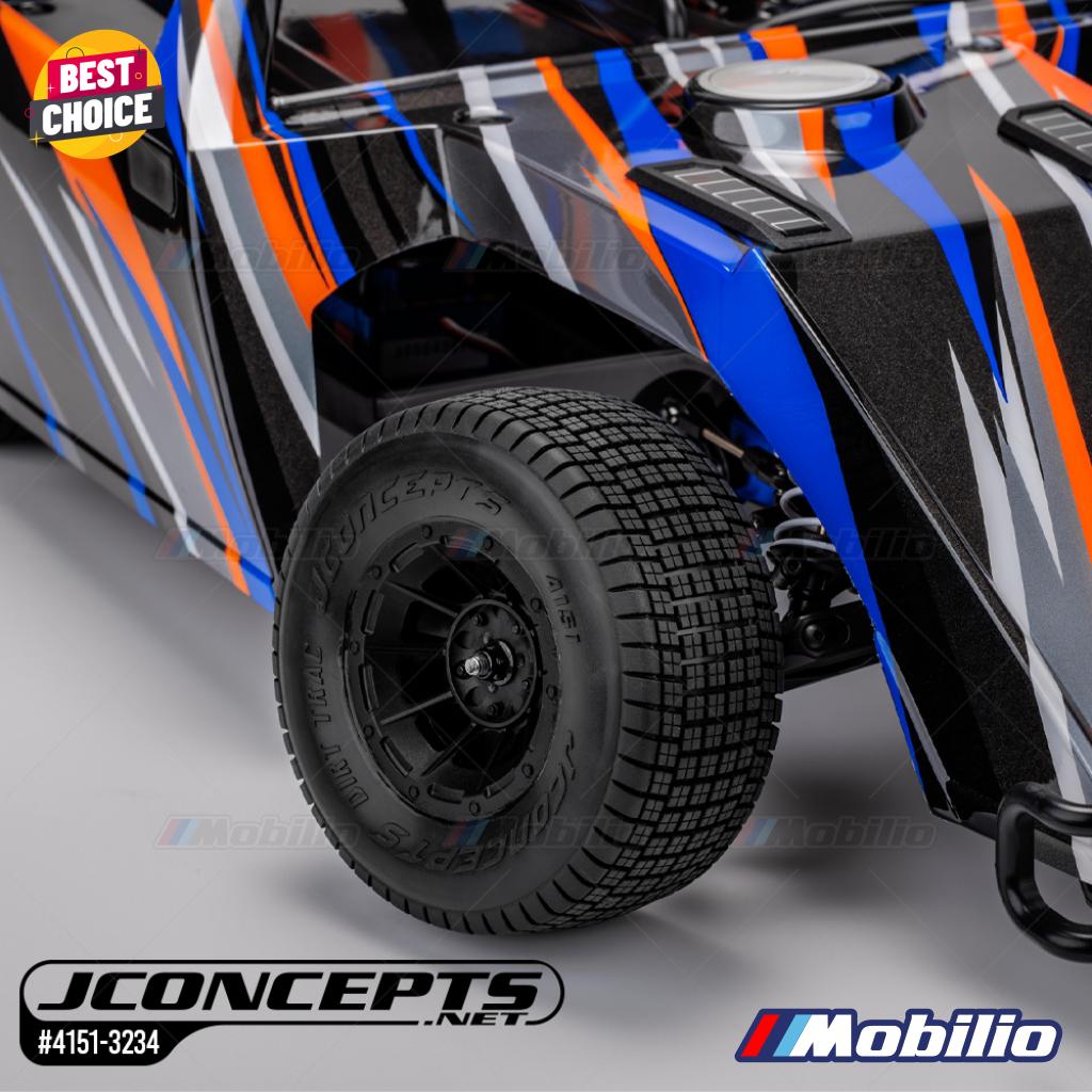 JConcepts #4151-3244 Dirt Trac Pre-Mounted on Hazard Wheels 2wd R | 4wd F&R Green Compound Fits - 2wd Slash R 2wd Slash Modified R Slash Late Model R Slash 4x4 F&R and Related Vehicles