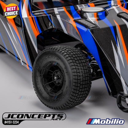 JConcepts #4151-3244 Dirt Trac Pre-Mounted on Hazard Wheels 2wd R | 4wd F&R Green Compound Fits - 2wd Slash R 2wd Slash Modified R Slash Late Model R Slash 4x4 F&R and Related Vehicles