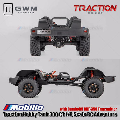 Traction Hobby Tank 300 CT 1/8 Skala RC Adventure Tank300-CT dengan Pemancar DumboRC DDF-350 Remote Control RTR