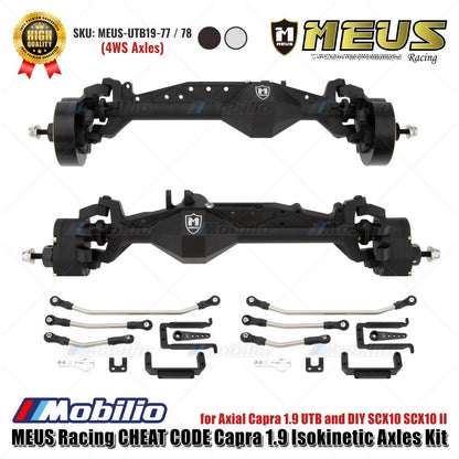 MEUS Racing CHEAT CODE Capra 1.9 Isokinetic Axles Kit 4WS MEUS-UTB19-77 / 78 untuk Axial Capra 1.9 UTB dan DIY SCX10 SCX10 II