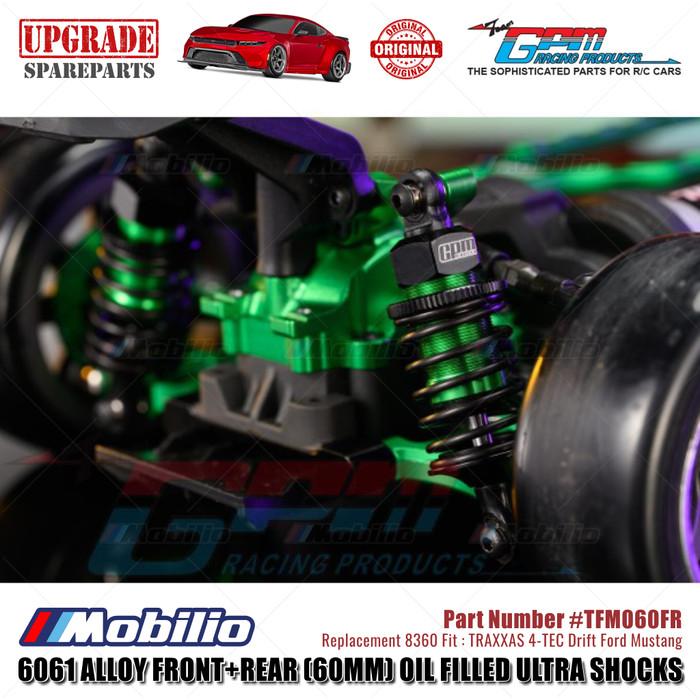 GPM Part #TFM060FR 6061 Alloy Front+Rear (60mm) Oil Filled Ultra Shocks #8360 Traxxas 4-TEC Drift Ford Mustang
