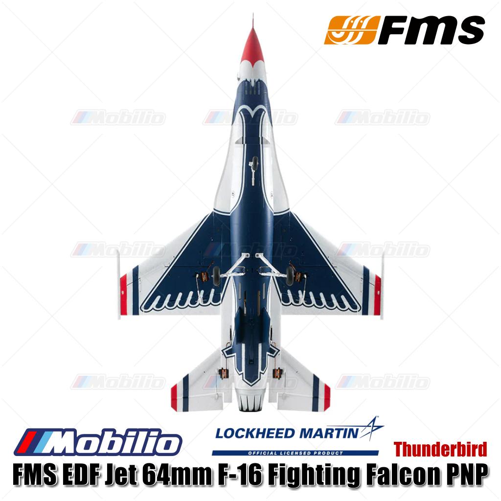 Pesawat Model RC Aero FMS EDF Jet 64mm F-16 Fighting Falcon PNP Thunderbird Blue Thunder
