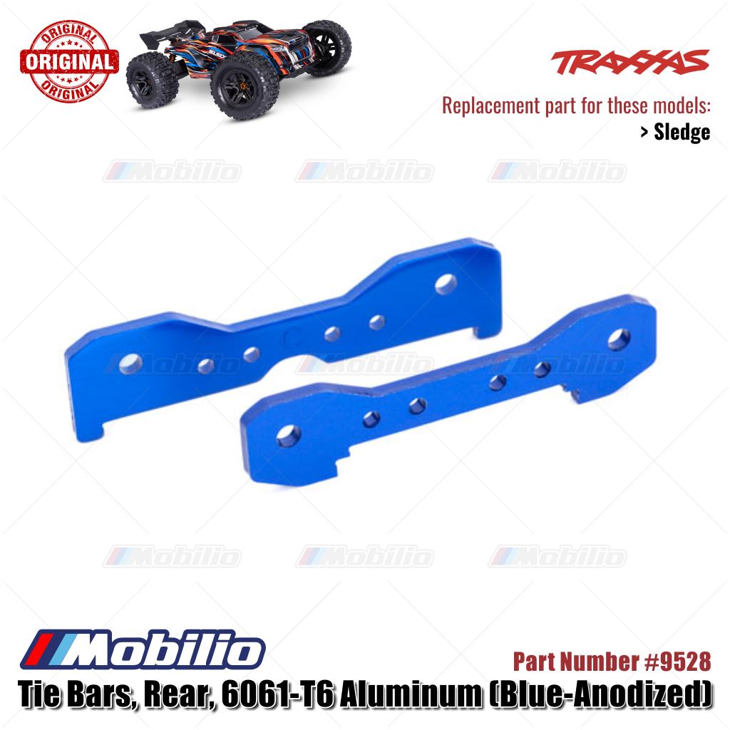 Traxxas Part #9528 Rear Tie Bars 6061-T6 Aluminum Blue-Anodized RC Sledge 1/8 Scale Off-Road