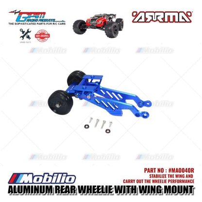 GPM Part #MAO040R Aluminum Rear Wheelie With Wing Mount Arrma Outcast 6S BLX Stunt Truck