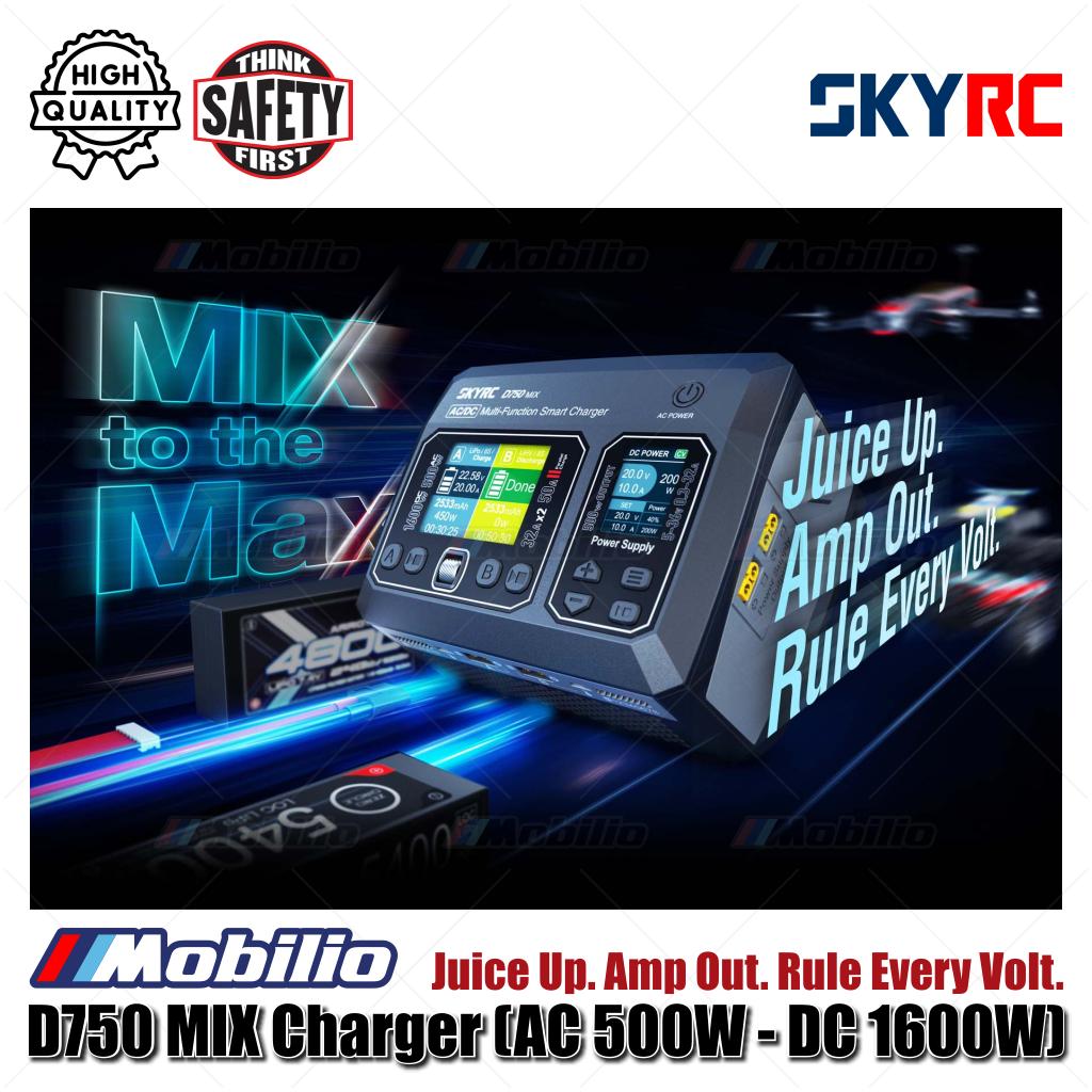 SKYRC #SK-100201 D750 MIX Charger (AC 500W - DC 1600W) Juice Up Amp Out Rule Every Volt MIX to the Max