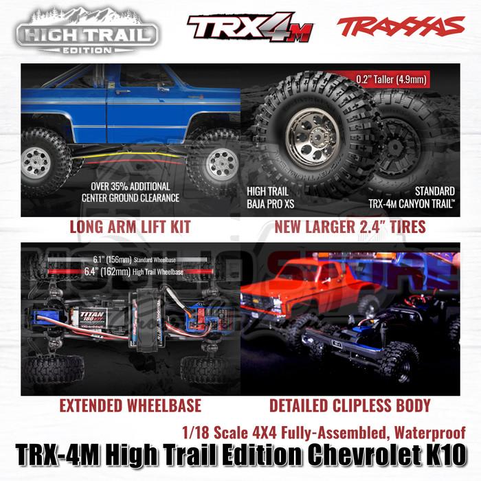 Traxxas 97064-1 TRX-4M High Trail Edition Chevrolet K10 Skala 1/18 4X4 RTR Tanpa Klip