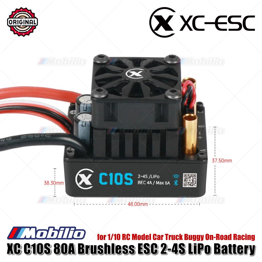 XC-ESC C10S 80A Brushless ESC Mendukung Baterai Lipo 2~4S untuk Mobil Model RC 1/10 Truk Buggy Balap On-Road