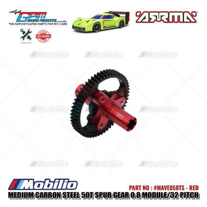GPM Part #MAVE050TS Medium Carbon Steel 50T Spur Gear 0.8 Module/32 Pitch Arrma Kraton 4X4 4S BLX Monster Truck