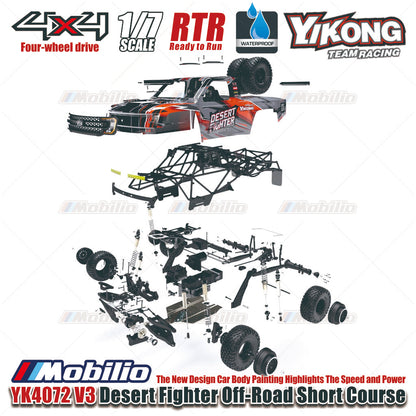 Yikong YK4072 V3 DF7 Desert Fighter 1:7 Scale Radio Control 4WD Off-Road Short Course