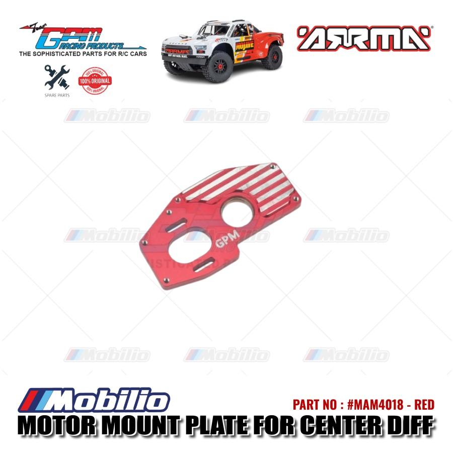 GPM Part #MAM4018 Aluminum Motor Mount Plate Center Differential Larger Inner Bearings Arrma 1/8 Mojave 4X4 4S BLX Desert Truck    Remote Control