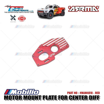GPM Part #MAM4018 Aluminum Motor Mount Plate Center Differential Larger Inner Bearings Arrma 1/8 Mojave 4X4 4S BLX Desert Truck    Remote Control