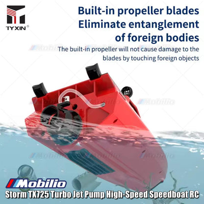Storm TX725 Turbo Jet Pump High-Speed Speedboat RC Boat One Click Reset (Not Afraid of Flipping)