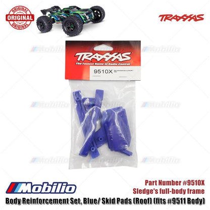 Traxxas Part #9510X Body Reinforcement Set Blue Skid Pads Roof fits #9511 Body Sledge Full-body Frame