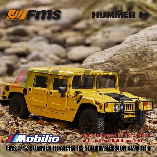 FMS Hummer H1 Alpha RS 1/12 Versi RTR Tenaga Listrik dengan Pemancar 2.4Ghz RC Crawler Petualangan