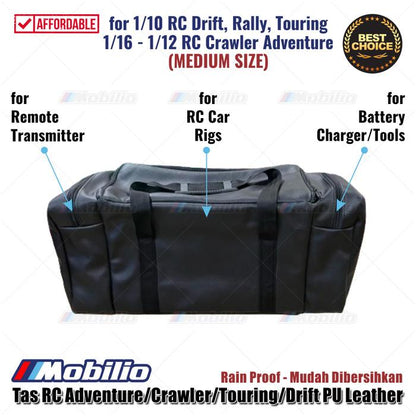 Tas Mobil RC Medium Size Adventure Crawler Rally Touring Drift Kulit PU Skala 1/16 1/12 1/10