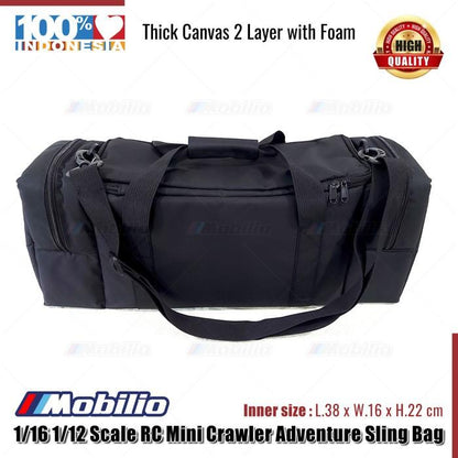 Tas Selempang Mini Crawler RC Skala 1/16 1/12 Petualangan Kanvas Kualitas Tinggi Bagian Dalam 38x16x22cm