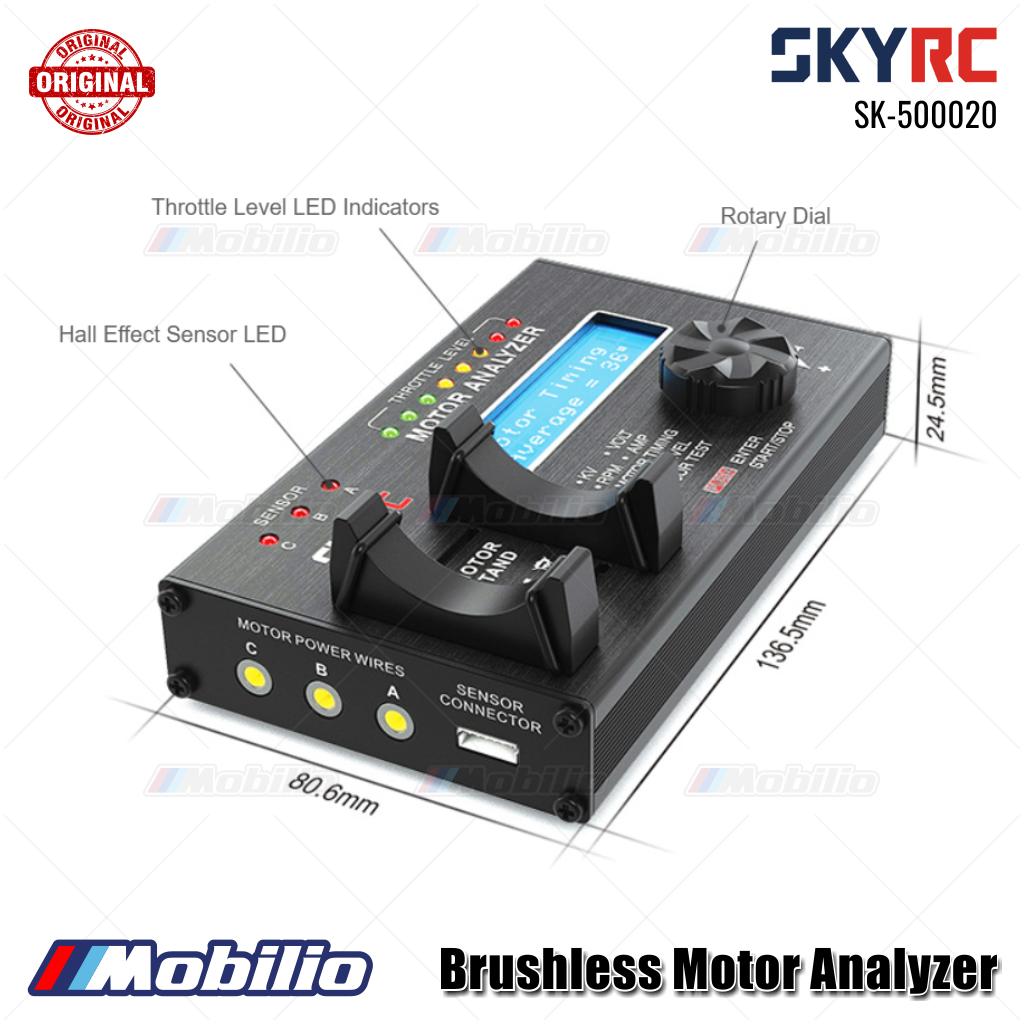 SKYRC #SK-500020 Penganalisis Motor Brushless Nilai KV RPM Arus Tarikan Waktu Motor