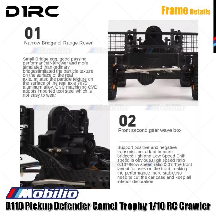 D1RC D110 Pickup Defender Camel Trophy 1/10 Scale 334mm Wheelbase RC Crawler Car Adventure