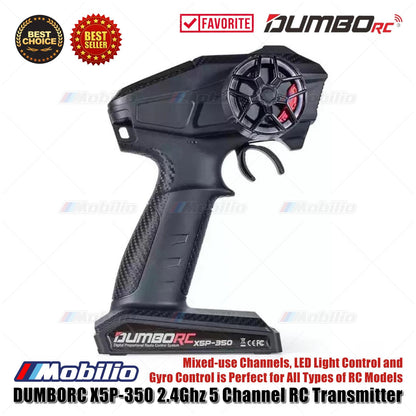 Dumborc X5 2.4Ghz 5 Channel RC Transmitter with Receiver P6F Waterproof Version Available for RC Car Boat Tank All Types of RC Models