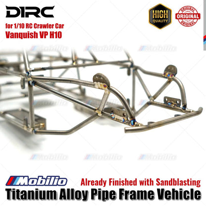 D1RC Upgrade Rangka Pipa Paduan Titanium untuk Kendaraan RC Crawler 1/10 Vanquish VP H10 dengan Sandblasting