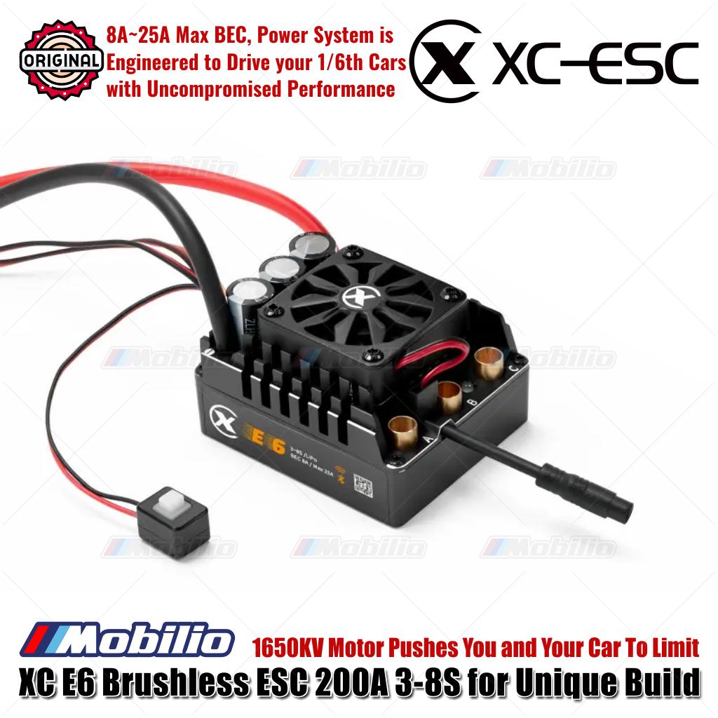 ESC Sensor Tanpa Sikat XC-ESC E6 untuk Mobil RC LiPo 3-8S 200A Kontinu BEC 8A 25A Puncak