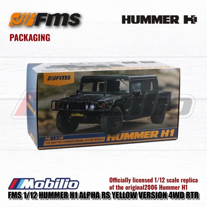 FMS Hummer H1 Alpha RS 1/12 Versi RTR Tenaga Listrik dengan Pemancar 2.4Ghz RC Crawler Petualangan