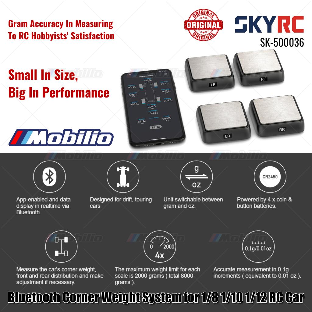 SKYRC Part #SK-500036 Sistem Bobot Sudut Bluetooth untuk Mobil RC 1/8 1/10 1/12