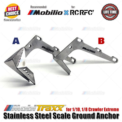 MobiTraxx Stainless Steel Scale Ground Anchor for 1/10 1/8 Crawler Extreme Recommended for RCRFC